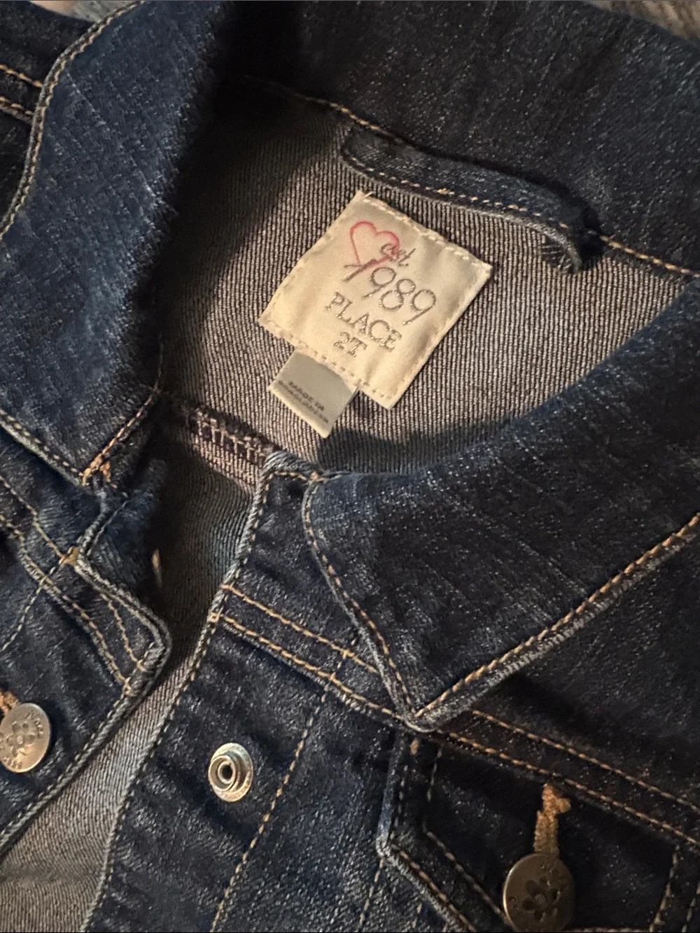 Children’s Place Dark Blue Denim Jean Jacket for girls